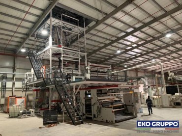 3 Layers Rajoo 2200 Blown Film Extrusion Line - Used Eko Gruppo Machinery
