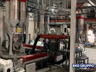 3 Layers 2200 mm Rajoo Multifoil Blown Film Extrusion Machine - Used Eko Gruppo Machinery