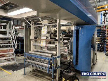CI 8 Colors 1000 mm Gearless Bobst Valmet 401 ES Flexographic Printing Line - Second Hand Eko Gruppo Machinery