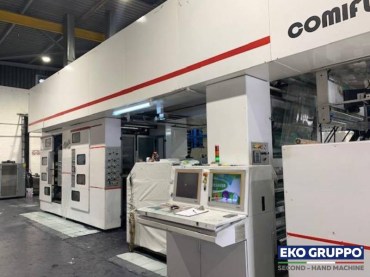 CI Gearless 1200 mm Comiflex Vale 1208 Flexo Printing Line - Second Hand Eko Gruppo Plants