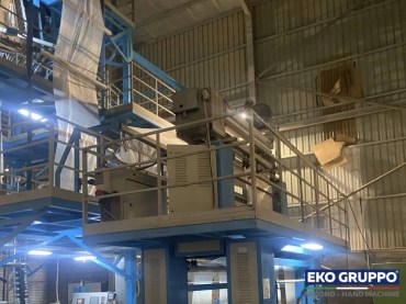 LDPE COEX3 1700 mm Ghioldi 3 Layers Output 300 Kg/h Blown Film Extrusion Line - Used Machine Eko Gruppo