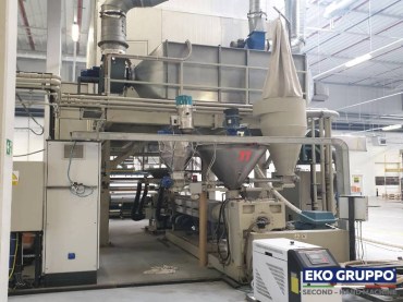 Single Screw 120 Mono 1600 mm Output 230 Kg/h PVC Stretch Blown Film Extrusion production Line - Used Machinery Eko Gruppo