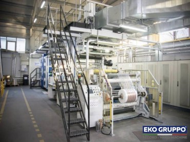 LDPE Year 2008 Central Drum Gearless1200 mm 400 m/min Uteco Onyx 876GL mod. 120 8 Colors Flexographic Printing Line - Used Machinery Eko Gruppo