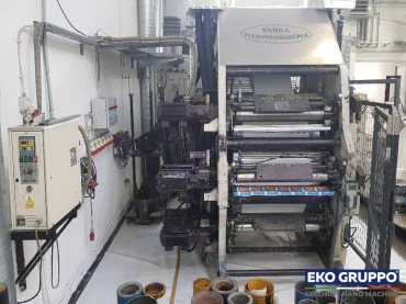 1000 mm Gearless Central Drum 6 Colors Varga Year 2007 Type OK69 150 m/min Flexographic Printing Line - Used Machine Eko Gruppo